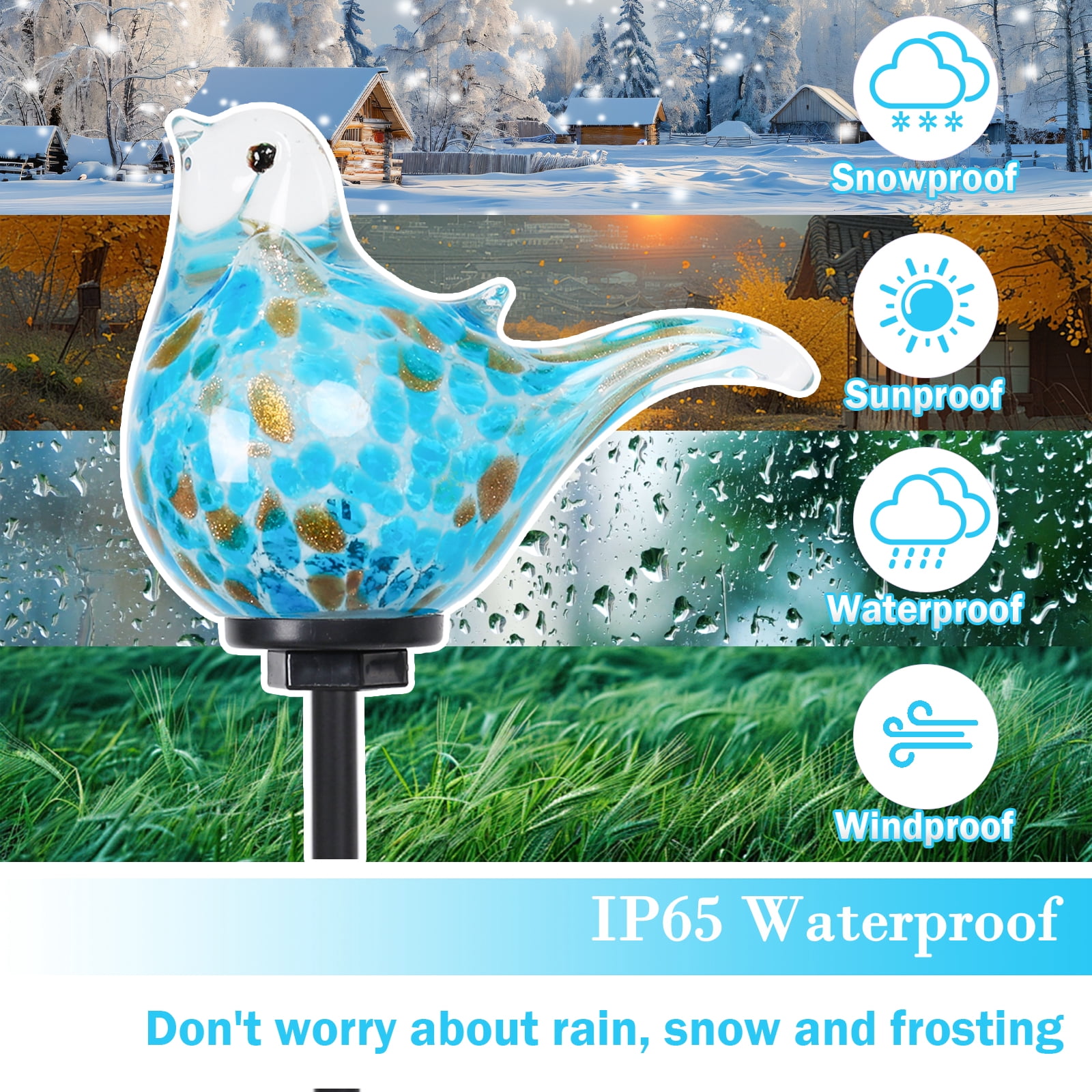 Outdoor Garden Stake,Solar Bluebird Lights, Solar LED Light Stake Decoration For Paths,Lawn,Yard,Garden