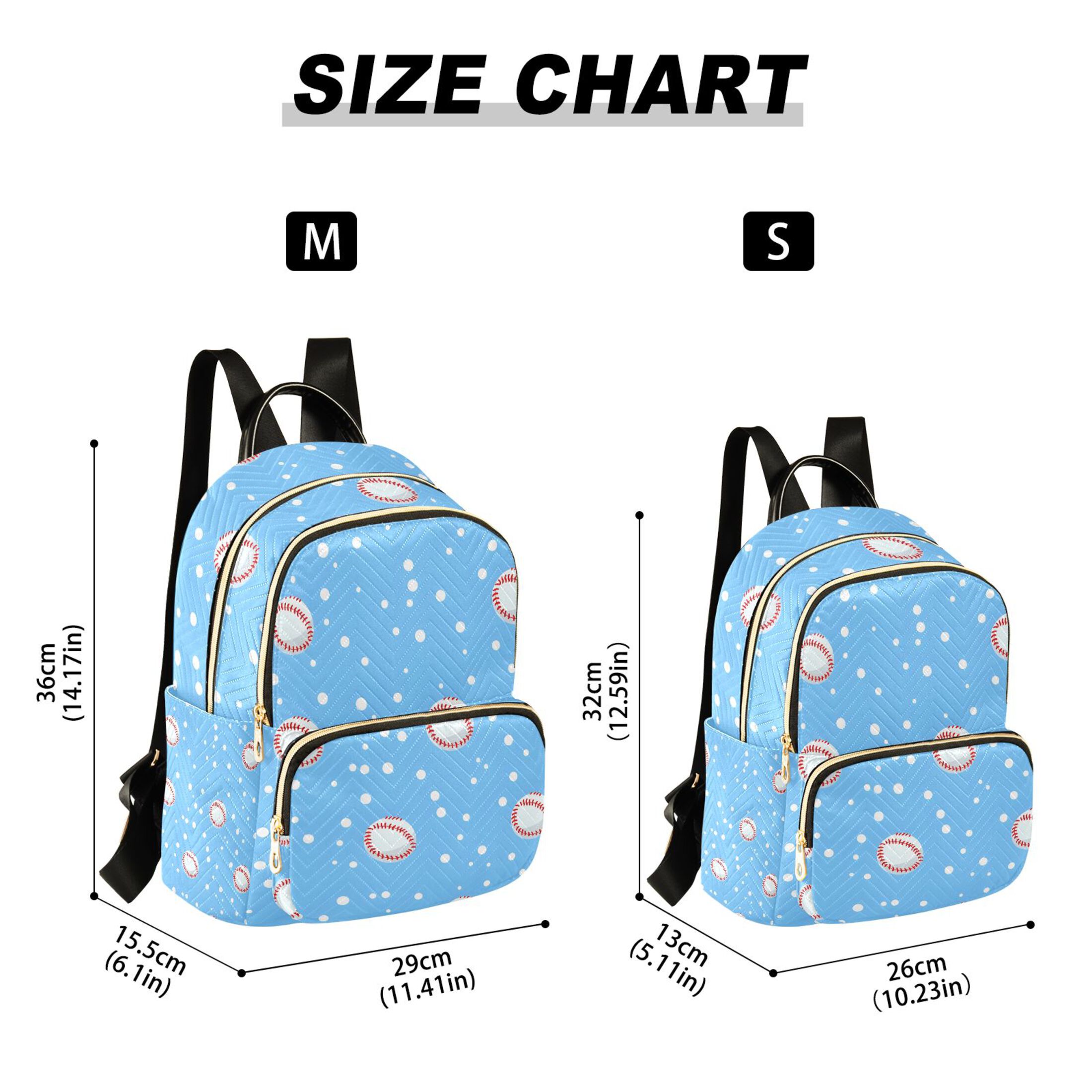 ALAZA Baseball Polka Dot Womens Travel Laptop Backpack Large Daypack Ladies Shoulder Bags S