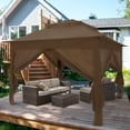 thumbnail image 5 of COOS BAY 11x11 Pop-up Instant Gazebo Tent with 4 Sidewalls Outdoor Canopy Shelter,Brown, 5 of 5