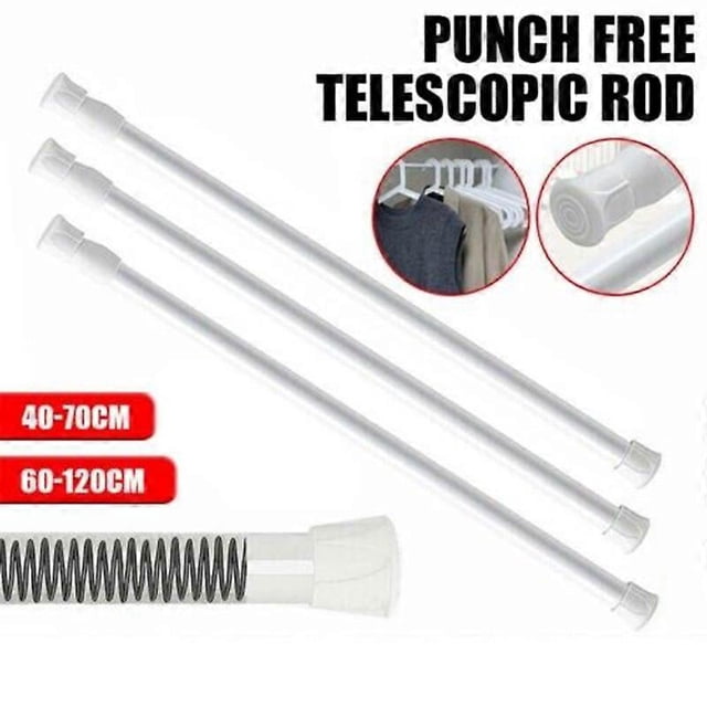 Tringle Télescopique Multi-Usage Durable à Ressort Réglable Sans Perçage Produit de Salle de Bain pour Suspendre Rideau de Douche Garde-Robe