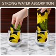 thumbnail image 6 of 4 Pcs Funny Kitchen Towels,Black Green Stem Sunflower Pattern Microfiber Dish Towels,Kitchen Tea Towels,Kitchen Towel Set (18" X 26"), 6 of 7