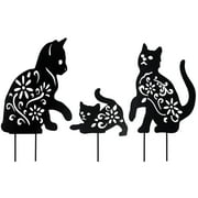 Homarden Metal Cat Statues, Halloween Yard Decoration, Humane Control Metal Cat Silhouette, Black