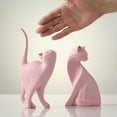 thumbnail image 4 of WEISIPU Resin Pink Cat Statue Figurines Bookshelf Desktop Ornament Creative Sculpture Home Decor, 4 of 9