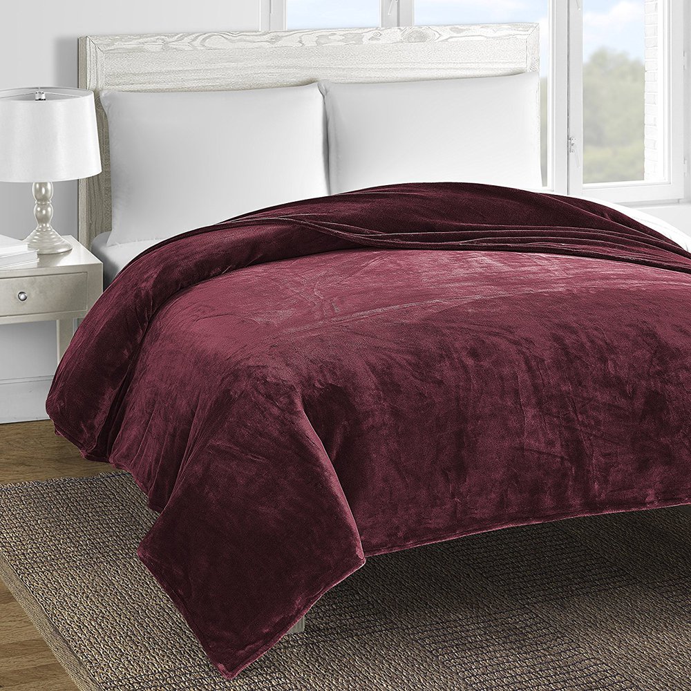Staniey Collection Double Layers Soft and Cozy Fleece Bed Blanket