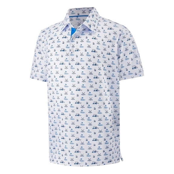 FYDUU Boys Polo Shirts Short Sleeve Active Casual Collared Tops Graphic Printed Classic Fit Golf Shirts Kids School Shirts Comfort Wear 5-6 Years