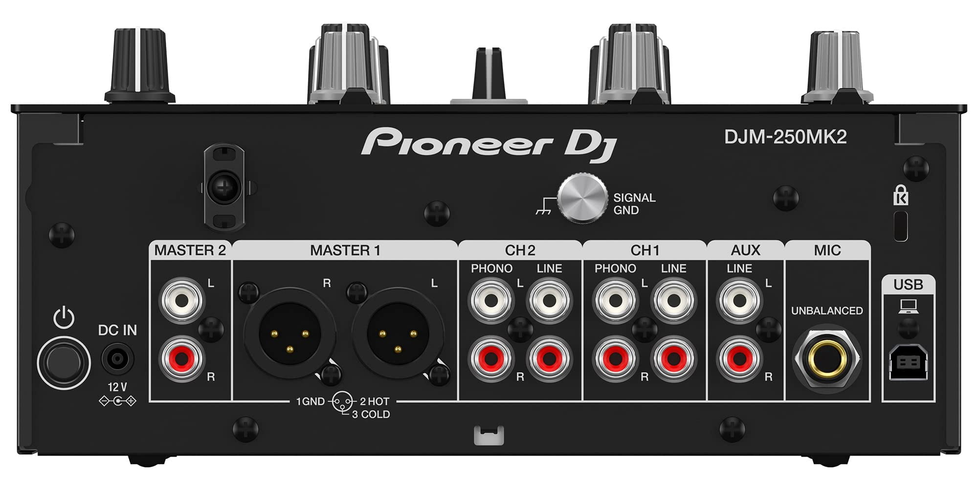 Pioneer DJM-250MK2 2-Channel DJ Mixer with Independent Channel Filter - Bundle with TRS Cable, 2 XLR Cables, and Austin Bazaar Polishing Cloth