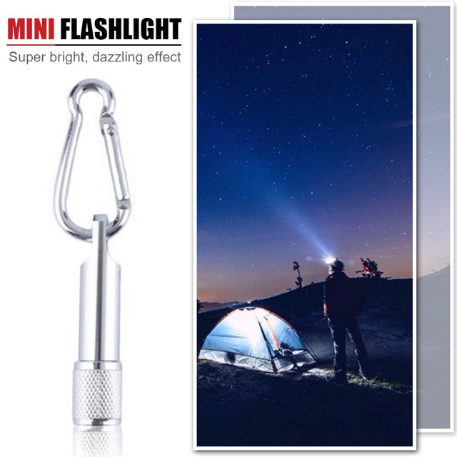 Luces De Emergencia Mini linterna LED portátil con llavero con hebilla, lámpara superbrillante (plata)