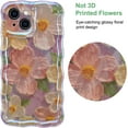 thumbnail image 2 of Oil Painting Flower Compatible with iPhone 14/15 Plus Case, with Bracelet Chain, Colorful Retro Floral Cute Curly Wave Frame Women Girls Cover for Apple 14/15 Plus (Pink), 2 of 12