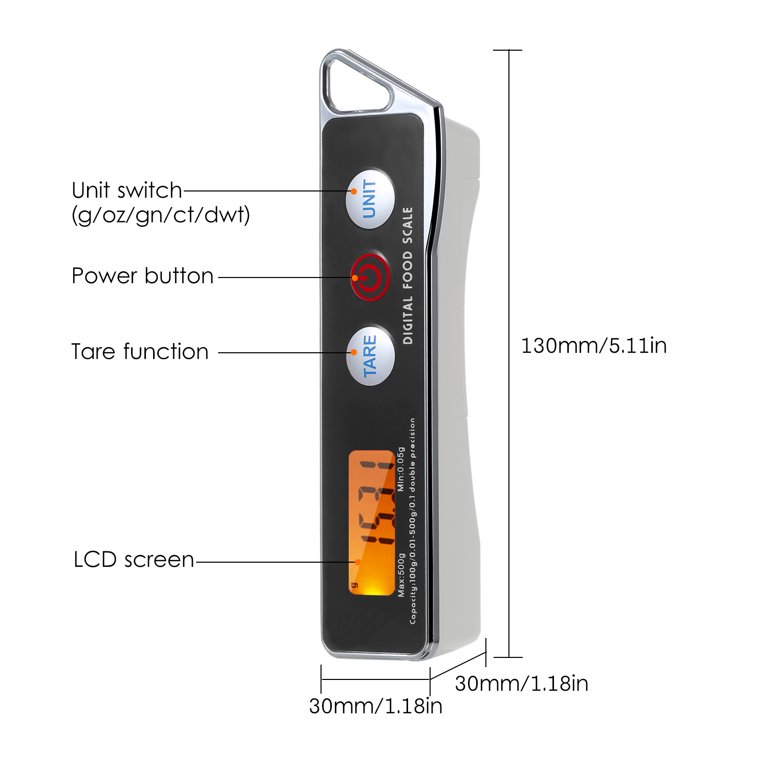 Electronic High Accuracy Measuring Spoon Scale with LCD Screen Detachable  USB Rechargeable Digital Spoon Scale for Weighing Food