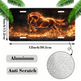thumbnail image 2 of 1 Pcs 2D Flat License Plate Covers & Frames, Flaming Horse For Decorative Front, Waterproof For Decoration Aluminum License Plate Covers & Frames Cover For Men Women, 12" X 6", 2 of 7