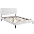 thumbnail image 3 of Modway Macie Lit Plateforme Grand en Vinyle avec Pieds Carrés Fuselés, Blanc, 3 of 6