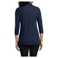 thumbnail image 2 of Yellow Rooster Women's Silk Touch ¾ Sleeve Polo Shirt Navy XL, 2 of 6