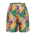 thumbnail image 2 of Women's High Waisted Board Shorts Loose Comfy Hawaii Print Bermuda Shorts with Drawstring (Yellow M), 2 of 6