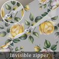 thumbnail image 5 of Yellow Rose Throw Pillow Covers, Soft Pillowcases with Invisible Zipper, Vintage Country Botanical Floral Vines Decorative Square Pillow Cushion Covers for Living Room Couch Sofa Bed 20x20 Inches, 5 of 8