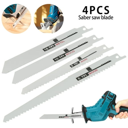 

Willstar 4 Pcs Reciprocating Sabre Saw Blades Wood Metal Cutting For Bosch Makita Dewalt