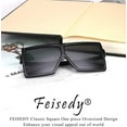 thumbnail image 2 of FEISEDY Women Square Oversized Sunglasses One Piece Fashion Female Big Large Frame UV400 B2539, 2 of 16