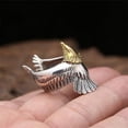 thumbnail image 3 of Adjustable Big Eagle Wing Open Ring Vintage Viking Punk Zinc Alloy Animal Statement Ring for Women and Men Silver and Gold Tone Classic Jewelry, 3 of 6