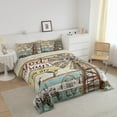 thumbnail image 2 of Windmill Bedding Sets Full Size, Rustic Farmhouse Style Comforter Set Hummingbird Rooster Cow Farm Animal Bedding Comforter Sets Wooden Board Vintage Country Western Quilt Windmill Bedroom Decor, 2 of 5