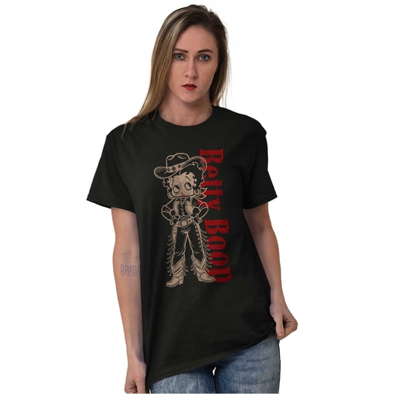 Cool Betty Boop Vintage Cowgirl Short Sleeve Women's Graphic Tee Brisco Brands S