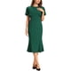 thumbnail image 2 of Vestido de Sheath para Mujer INSPIRE CHIC con Mangas Voladas, Cuello Redondo, Vestido de Cóctel para Fiesta y Trabajo, Midi, S, Verde Oscuro, 2 of 6