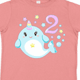 thumbnail image 4 of Inktastic Happy 2nd Birthday with Cute Narwhal Stars and Bubbles Boys or Girls Toddler T-Shirt, 4 of 5