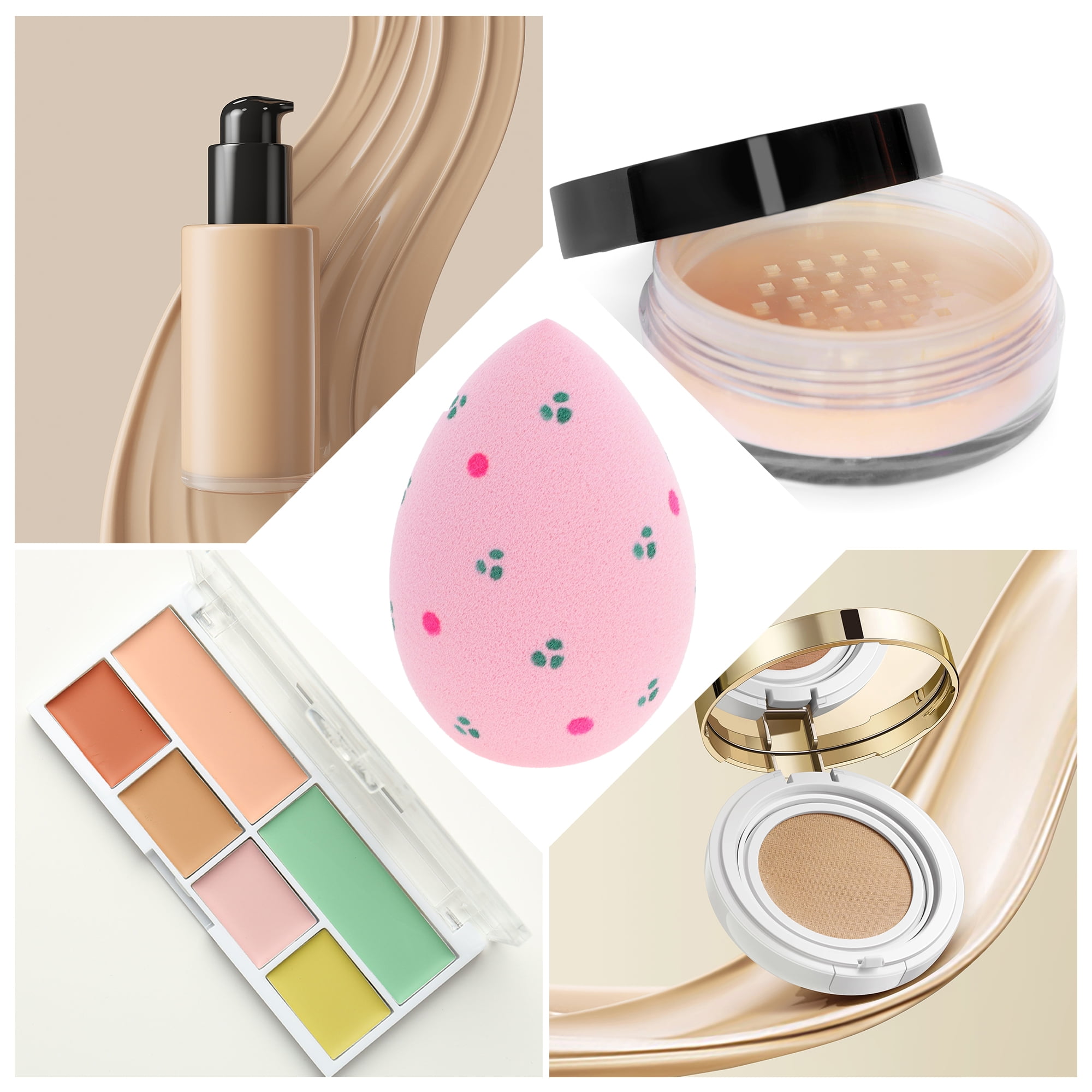 Unique Bargains 1 Pc Polkadots Face Makeup Sponge for Bedrooms Pink
