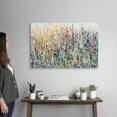 thumbnail image 2 of Cuadro lienzo abstracto de campo de flores en tonos pastel vibrantes, decoración ligera horizontal en tela canvas, 2 of 7