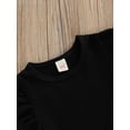 thumbnail image 5 of Franhais Baby Short Sleeve Tops+ Shorts, Solid Color Sweet Style Crew Neck Pleated Decoration Summer Clothing, 5 of 9
