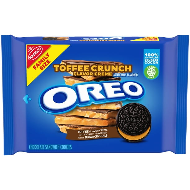 OREO Toffee Crunch Creme with Sugar Crystals Chocolate Sandwich Cookies