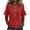 Red, variant on Cotton Linen Gauze Solid Color V Neck Tops for Women with Frayed Trim Ruffle Half Sleeve Loose Fit Casual Blouses for Summer Daily and Going Out Wear Red M