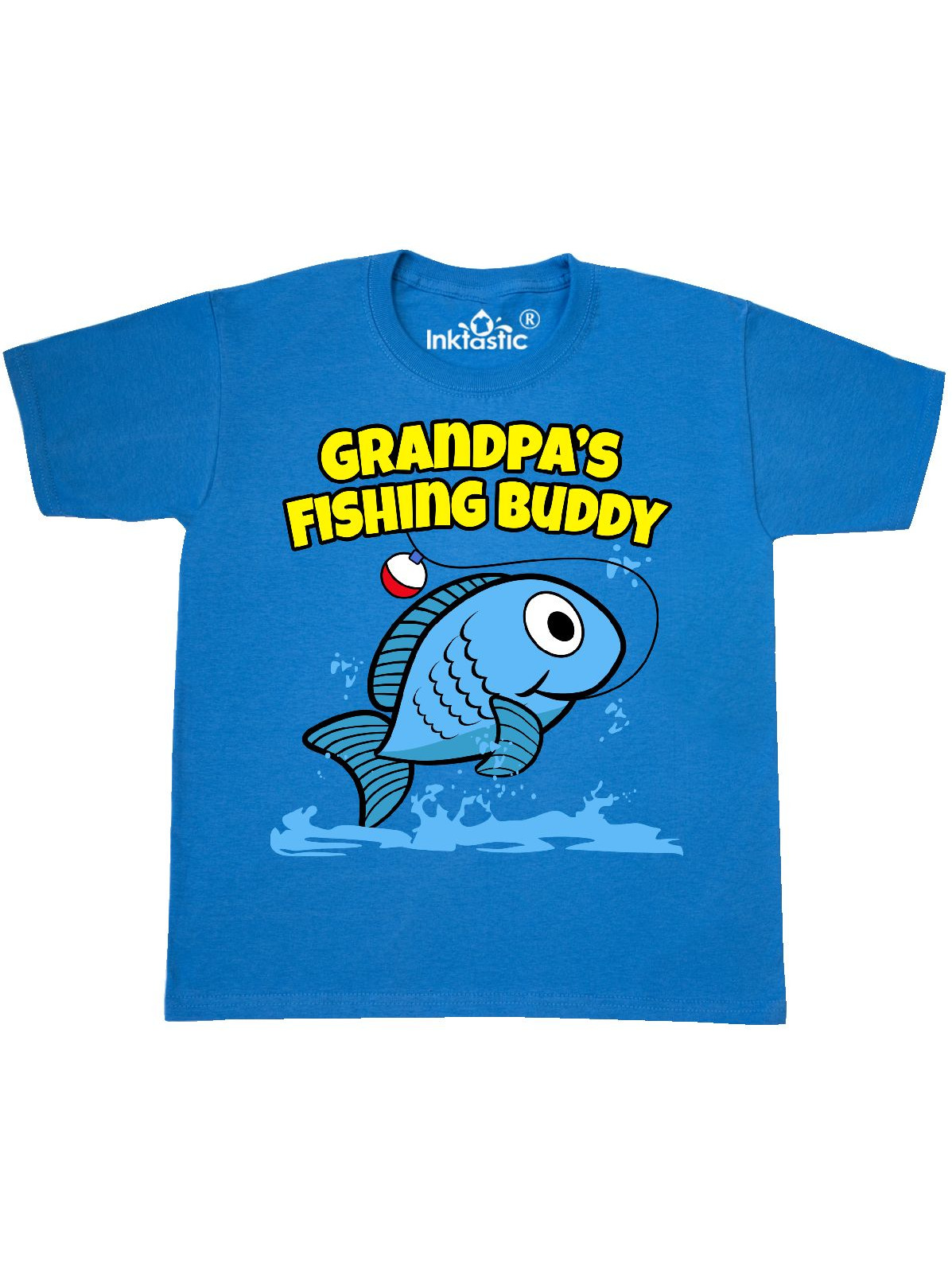 INKtastic Grandpa's Fishing Buddy (blue) Youth TShirt