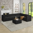 thumbnail image 5 of Soft Terrycloth Modular Sofa,Space-Efficient,Black, 5 of 11