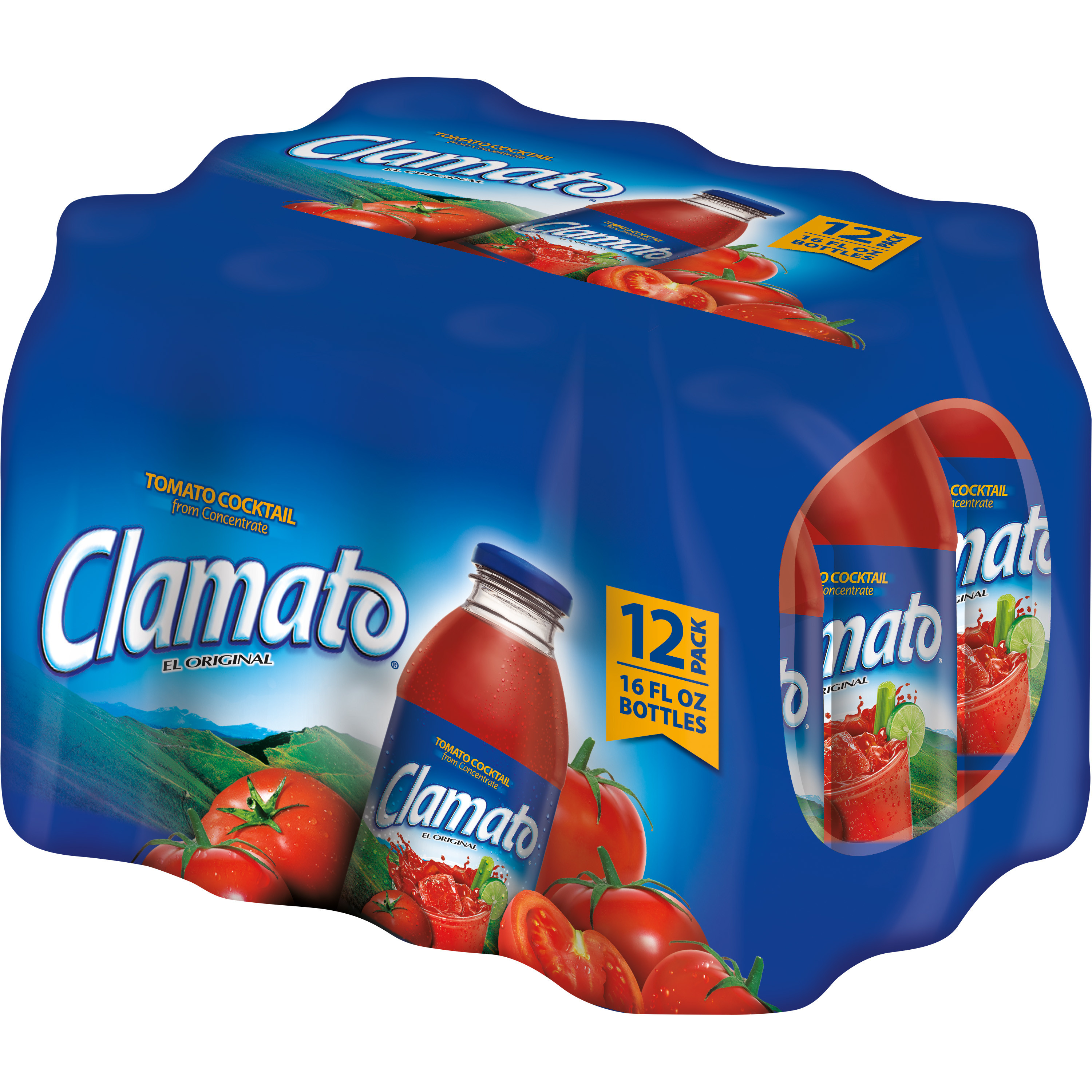 Clamato Original Tomato Cocktail, 16 fl oz, Glass Bottle