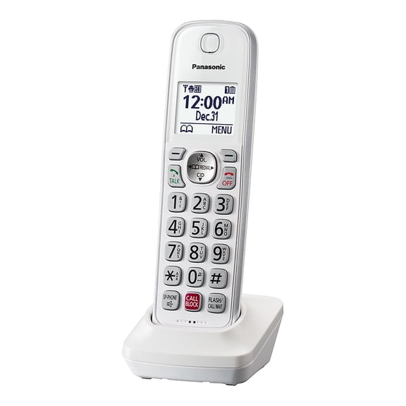 Panasonic Cordless Phone Accessory Handset for Panasonic KX-TGD81x & KX-TGD83x Series, White, KX-TGDA83W