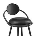 thumbnail image 4 of Carny Iron Swivel Counter Stool Chair- Vintage Black Faux Leather, 4 of 7