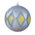 thumbnail image 1 of Vickerman N188029D 4 in. Periwinkle Matte Ball Ornament with Glitter Diamond Pattern  4 per Pack, 1 of 1