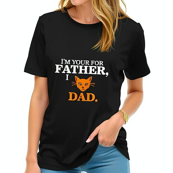 Funny Cat Dad T-Shirt - " I'm Your Father I Dad " Graphic Tee with Orange Cat Face - Perfect Gift for Cat-Loving Dads