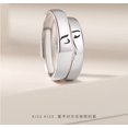 thumbnail image 1 of Anillo de compromiso S925 de un beso para hombres y mujeres, anillos de pareja ajustables, 1 of 5