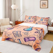 Homewish Math Equation 4pcs Bed Sheets For Teens Boys Girls,Mathematics Formula King Sheets,Subject Theme Super Cozy Sheet Set,Lightweight Room Decor