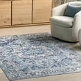 thumbnail image 6 of nuLOOM Joslyn Traditional Floral Machine Washable Area Rug, 6' 7" x 9', Blue, 6 of 9