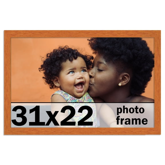 31x22 Frame Honey Pecan Brown Picture Frame - Modern Photo Frame Includes UV Acrylic Shatter Guard