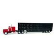 thumbnail image 2 of Peterbilt with Sleeper Cab Red with Black Livestock Trailer 1/87 (HO) Plastic Model Car by Promotex, 2 of 3