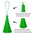 thumbnail image 3 of Unique Bargains 6.5' Silky Bookmark Tassels with Loop for DIY Craft Accessory, 8Pack Green, 3 of 5