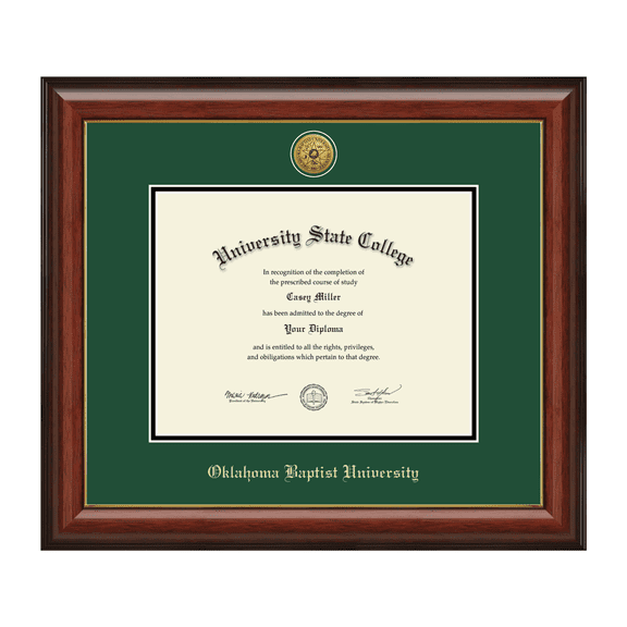 Framerly - OBU Diploma Frame with Tartan Green and Black Mat