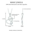 thumbnail image 6 of Rosec Jewels Certified Moissanite Infinity Heart Necklace - Interlock Necklace - with Chain - D-VS1 Grade - Gift for Valentines, 14K White Gold, 6 of 7