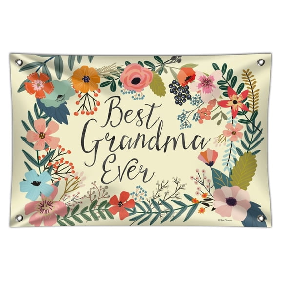 Best Grandma Ever Floral Home Business Office Sign