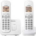 thumbnail image 1 of Panasonic Téléphone Sans Fil, Écran Rétroéclairé 1,6 Pouces, Blocage des Appels, Haut-Parleur, 10 Heures d'Appel, 2 Combinés - KX-TGC202W (Blanc), 1 of 7
