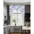 thumbnail image 4 of Summer Coastal Kitchen Curtains Swag Valance for Windows/Bathroom/Cafe, Nautical Ocean Conch Coral Seashells Rod Pocket Drape Panel Swag Curtain Valance for Bedroom/Living Room 55''x36'', 4 of 6