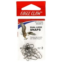 Eagle Claw Fishing Tackle, 01172-002 Dual Lock Snap, Black, Size 2
