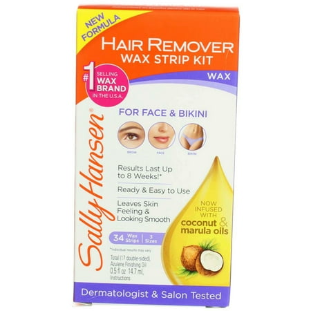 Sally Hansen Hair Remover Wax Strip Kit 1 ea (Pack of 4)